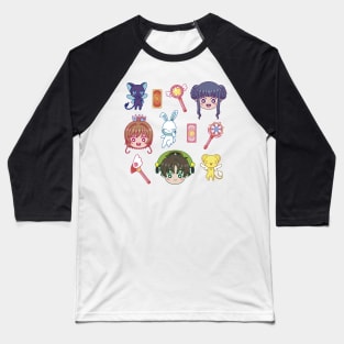 Cute Cardcaptor Heads Baseball T-Shirt